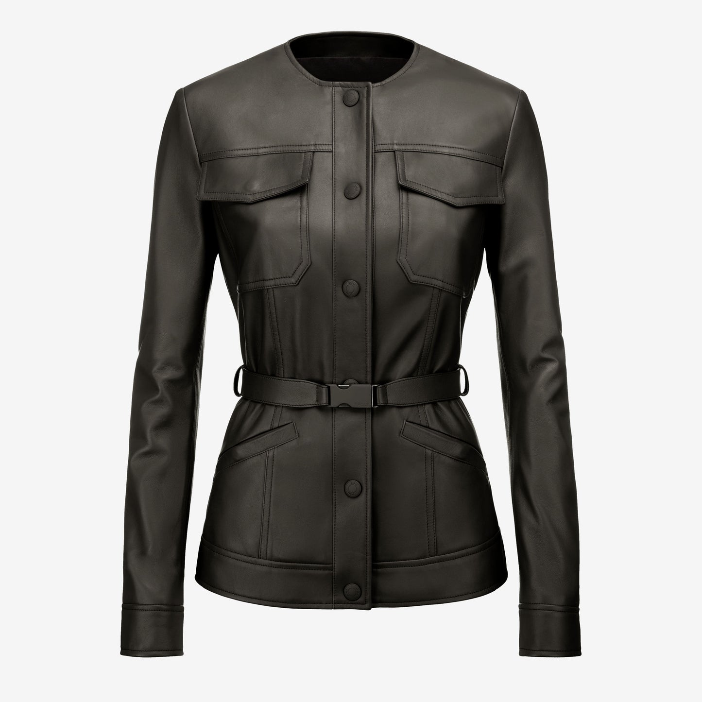 Black Women's Leather Coat