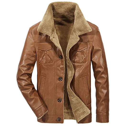 Faux Fur Leather Jacket