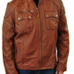 Dark Tan Men's Leather Jacket