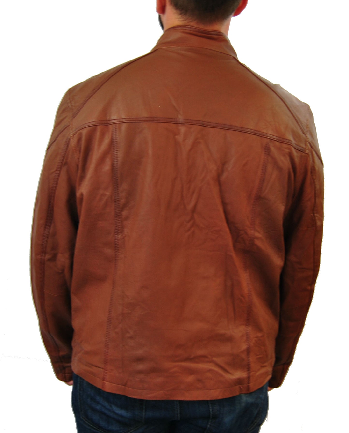 Dark Tan Men's Leather Jacket