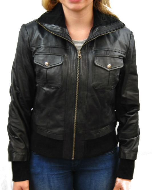 Sasha Women's Bomber Leather Jacket
