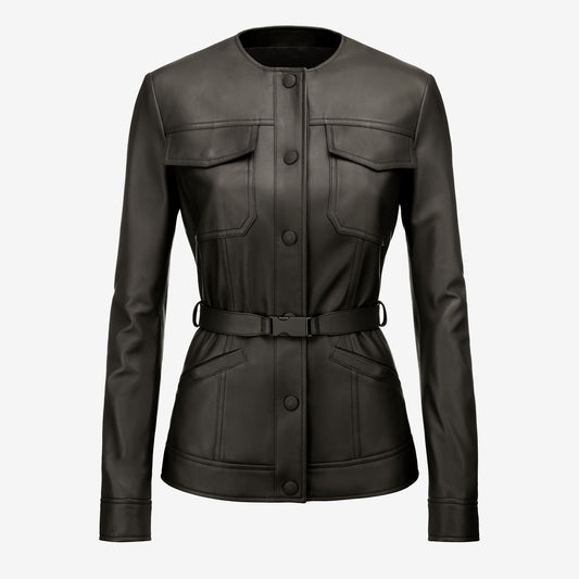 Black Women's Leather Coat