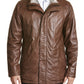 Choco Brown Leather Coat For Men
