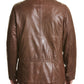 Choco Brown Leather Coat For Men