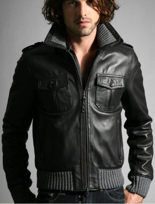 Gent's Bomber Leather Jacket