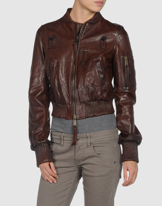 Short Women's Leather Jacket